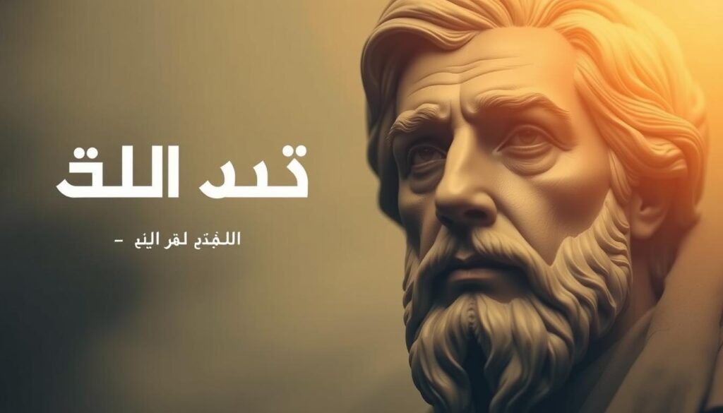 A thoughtful and serene portrait of "اقتباسات ملهمة", capturing the wisdom and contemplation embodied in the quote "اعرف نفسك" by the philosopher Socrates. Set against a soft, hazy background with muted tones, the image features a pensive face in the foreground, illuminated by warm, diffused lighting that casts a contemplative glow. The subject's gaze is directed inward, suggesting deep introspection and self-discovery. The composition is balanced and harmonious, inviting the viewer to pause and reflect on the profound meaning behind the inspiring quote. A thoughtful and serene portrait of "اقتباسات ملهمة", capturing the wisdom and contemplation embodied in the quote "اعرف نفسك" by the philosopher Socrates. Set against a soft, hazy background with muted tones, the image features a pensive face in the foreground, illuminated by warm, diffused lighting that casts a contemplative glow. The subject's gaze is directed inward, suggesting deep introspection and self-discovery. The composition is balanced and harmonious, inviting the viewer to pause and reflect on the profound meaning behind the inspiring quote.